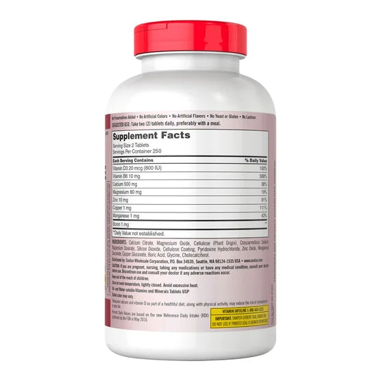 Kirkland Calcium Citrate, Magnesium and Zinc con Vitamina D3 – 500 tabletas