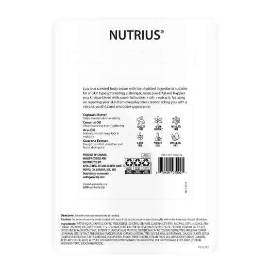 Nutrius Brazilian Body Butter Cream Set – Coco Bliss (3 Piezas / 354 mL)