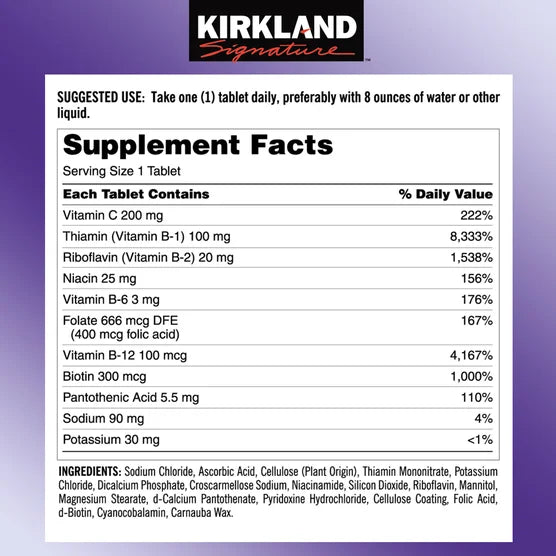Super B-Complex con Electrolitos – 500 tabletas | Kirkland Signature
