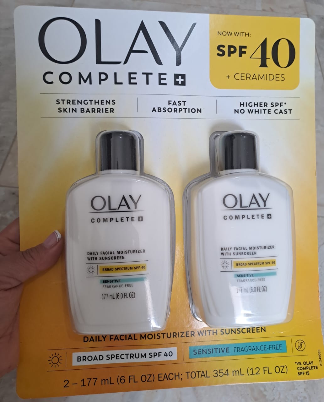 Olay Complete+ Hidratante Facial Diario con SPF 40 – Pack x2 (354 ml)