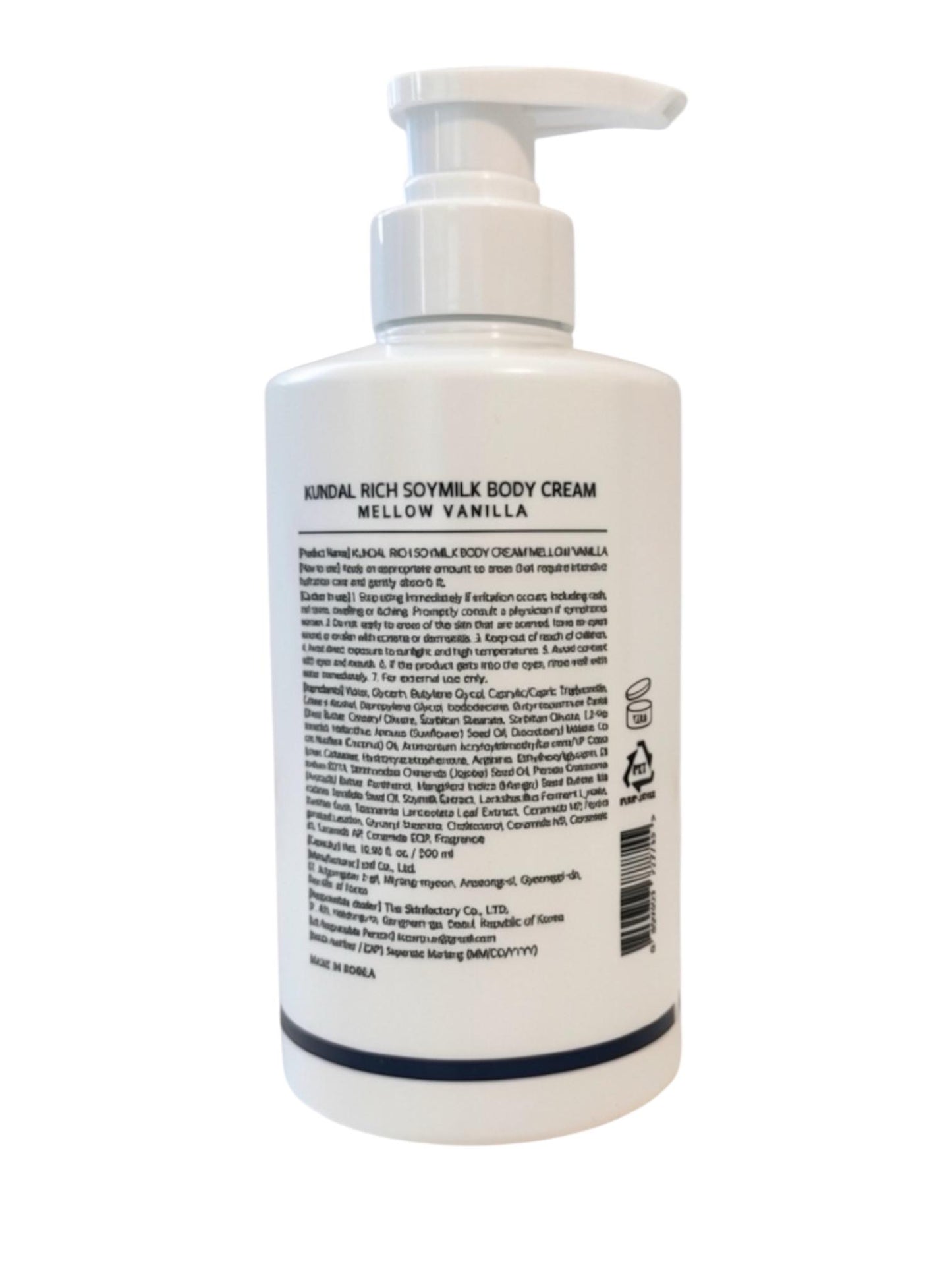 KUNDAL Rich Soymilk Creamy Body Cream – Crema Corporal Hidratante Aroma Vainilla 500 mL