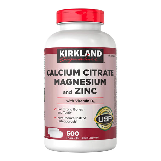Kirkland Calcium Citrate, Magnesium and Zinc con Vitamina D3 – 500 tabletas