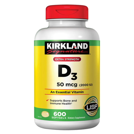 Kirkland Signature Vitamina D3 2000 IU – 600 softgels