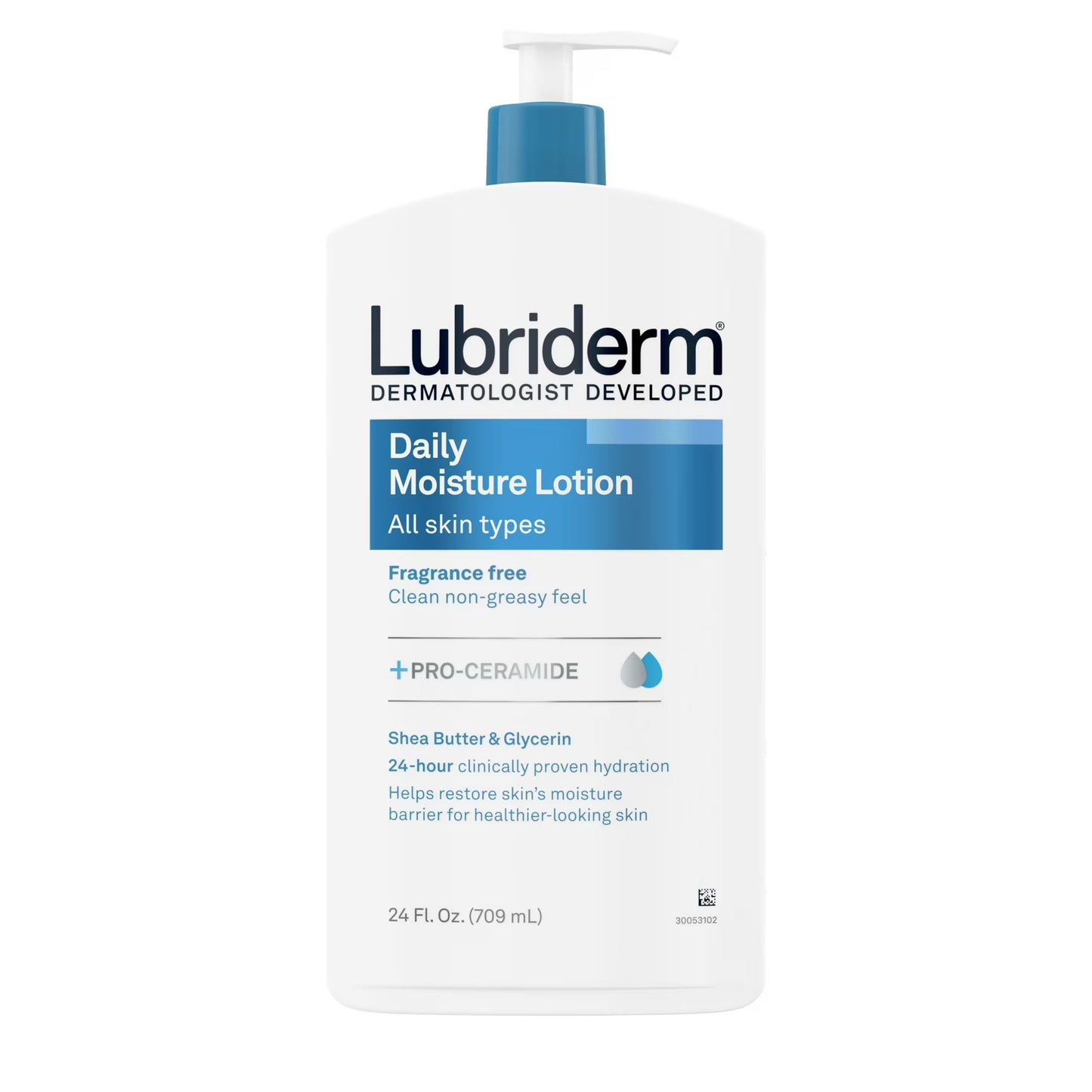 Lubriderm Loción Hidratante Diaria sin Fragancia + Pro-Ceramida (24 fl oz / 709 ml)