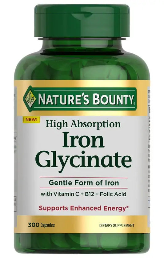Nature’s Bounty Iron Glycinate – 300 cápsulas