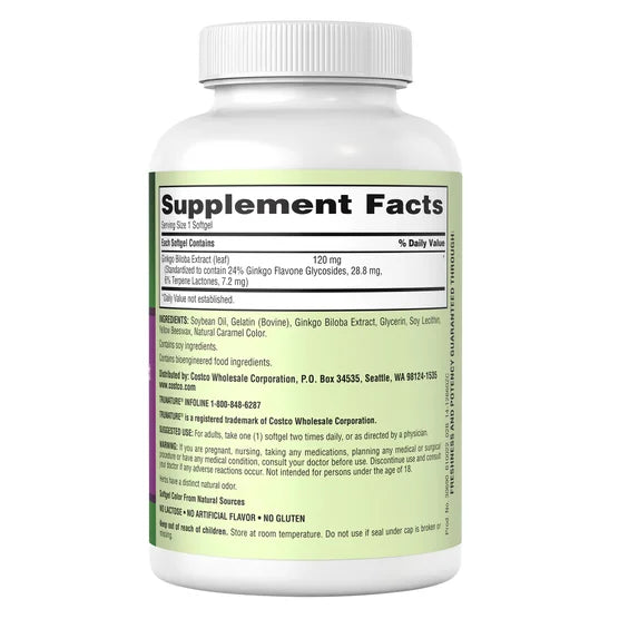 Ginkgo Biloba 120 mg - 340 softgels | Trunature