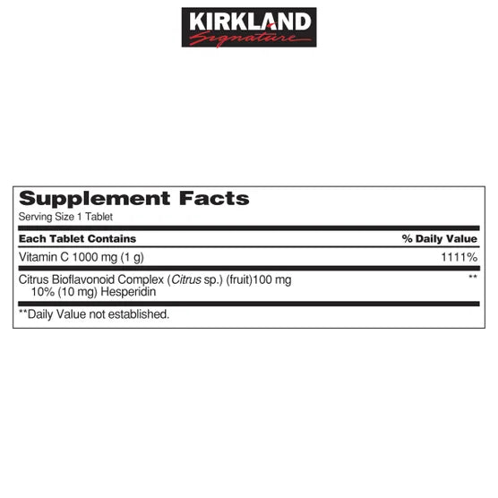 Vitamina C 1000 mg – 500 tabletas | Kirkland Signature
