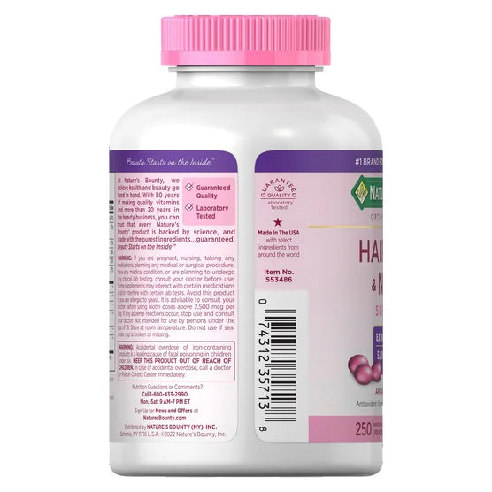 Hair, Skin & Nails con Biotina – 250 Softgels | Nature’s Bounty