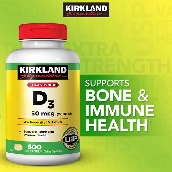 Vitamina D3 2000 IU – 600 softgels | Kirkland Signature