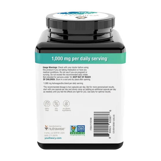 Ashwagandha 1000 mg - 180 Cápsulas Vegetarianas | Youtheory