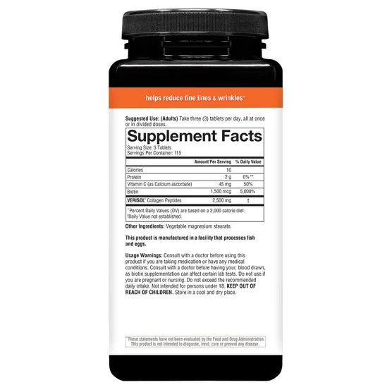Colágeno VERISOL con Biotina y Vitamina C – 345 Tabletas | Youtheory
