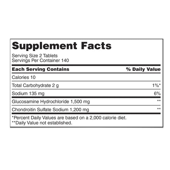 Glucosamina 1500 mg + Condroitina 1200 mg – 280 tabletas | Kirkland Signature