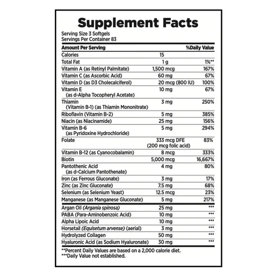 Hair, Skin & Nails con Biotina – 250 Softgels | Nature’s Bounty