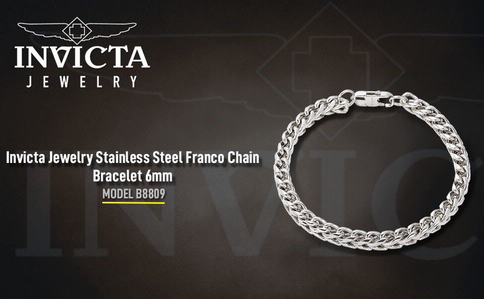 Pulsera Franco de Acero Inoxidable para Hombre 6 mm | Invicta