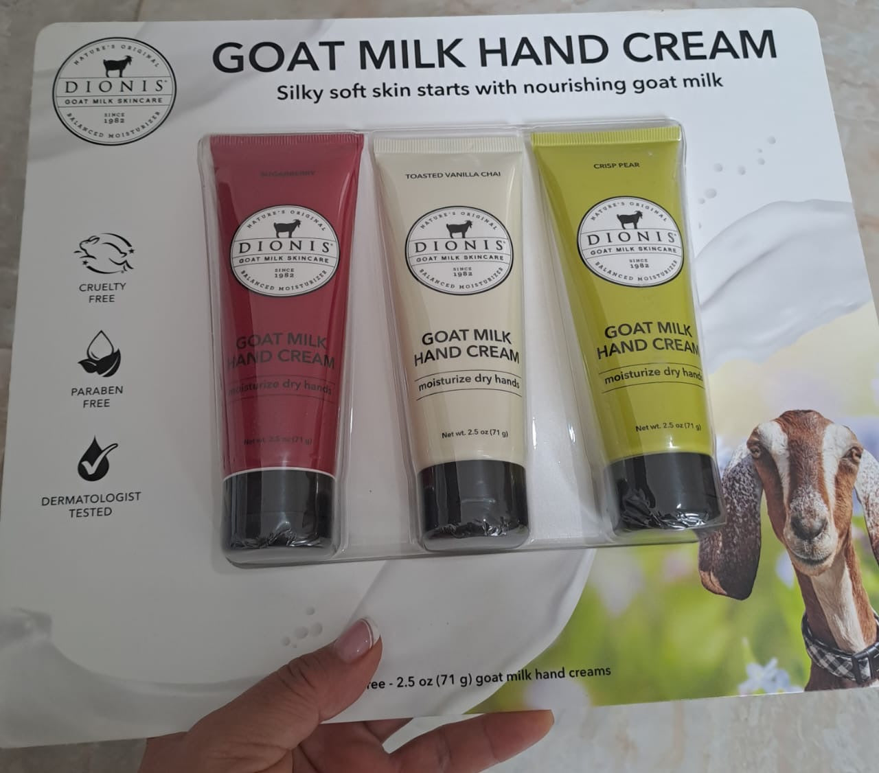 Dionis Goat Milk Hand Cream – Pack x3 Cremas de Manos Perfumadas de Leche de Cabra