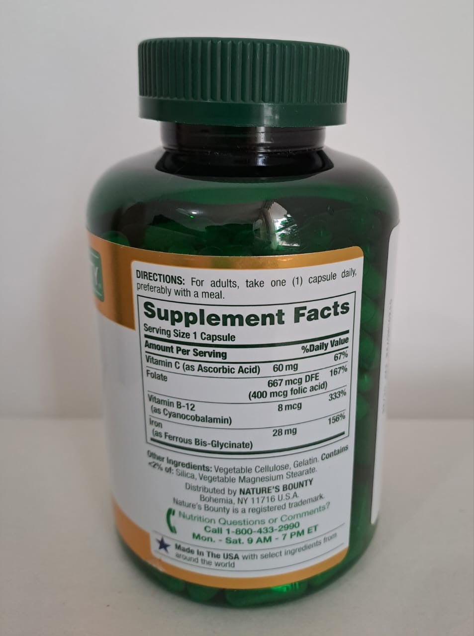 Nature’s Bounty Iron Glycinate – 300 cápsulas