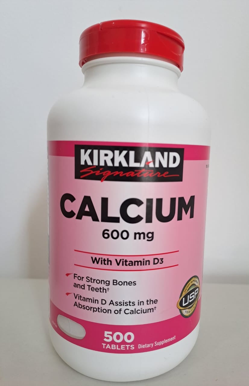 Kirkland Calcium 600 mg con Vitamina D3 – 500 tabletas
