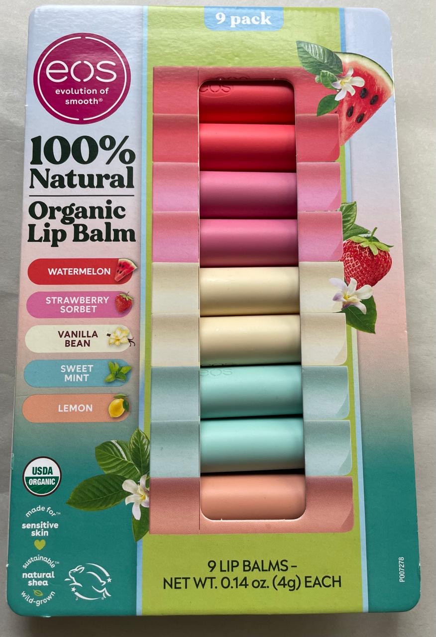 EOS Bálsamo Labial Orgánico – Sabores Frutales (Precio por unidad)