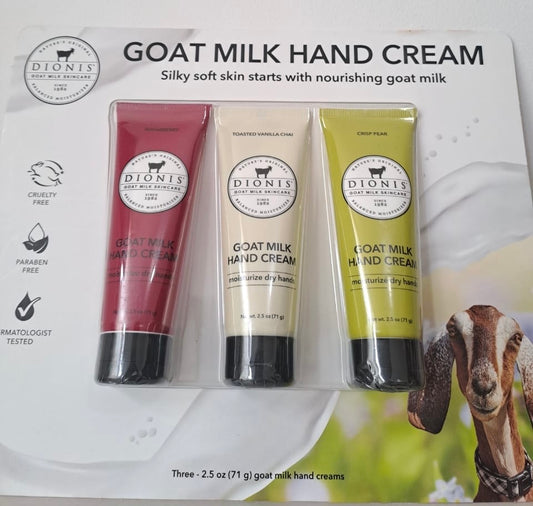 Dionis Goat Milk Hand Cream – Pack x3 Cremas de Manos Perfumadas de Leche de Cabra